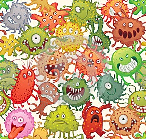 Dangerous microorganisms. Seamless pattern photo
