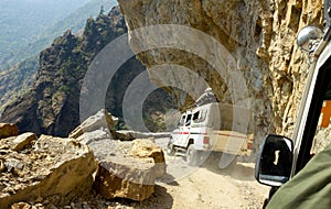 Dangerous mountain road in Himalayas