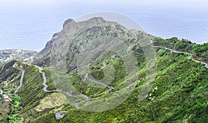 Dangerous Mountain Road in Tenerife, Spain