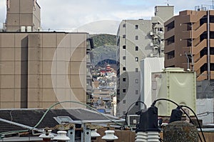 dangerous powerlines over houses photo