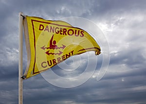 Dangerous riptide warning flag. Isolated.