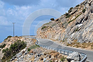 Dangerous road on island of Crete