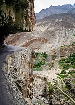 Dangerous road in Karakorum