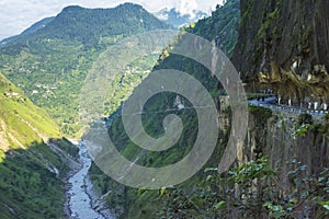 A dangerous road in Kinnaur District, Himachal Pradesh , Himachal Pradesh