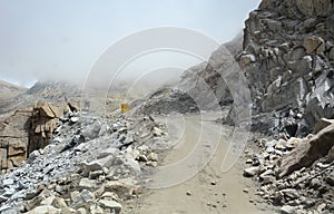 Dangerous road in Ladakh, India