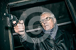 Dangerous senior with a gun