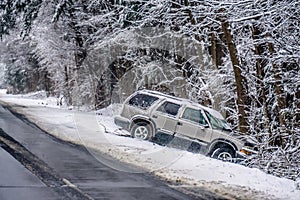 Dangerous slippery and icy road conditions