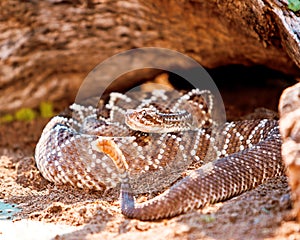 Dangerous South American Rattlesnake On Sand
