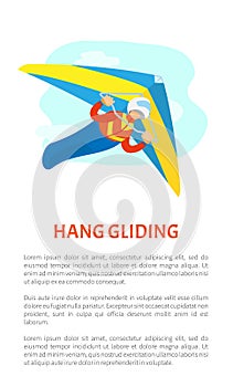 Dangerous Sport, Hang Gliding Postcard Vector