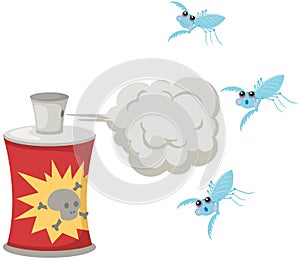 Dangerous spray with mosquito