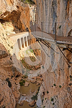 Dangerous track of Caminito del Rey