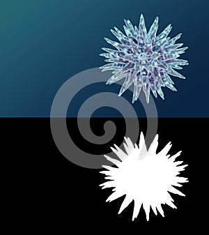 Dangerous virus single cell isolated 3d render