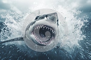 Dangerous Waters: A Closeup of a Great White Shark's Mouth
