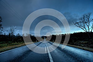 Dangerous Wet Road