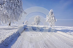 Dangerous winter road