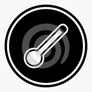 Dangerously high temperature attention symbol black circle on white background