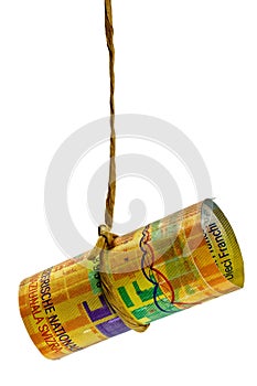Dangling Swiss Franc photo