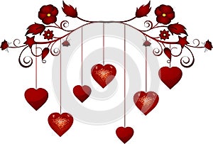 Dangling valentine hearts photo