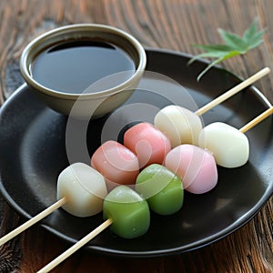 Dango is Japanese boiled flour. Made from rice flour mixed with Urushi rice flour and glutinous rice flour generated by AI.