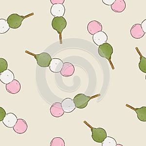 Dango seamless pattern vector illustration