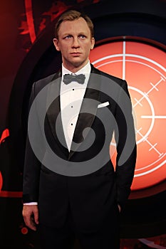 Daniel Craig as the agent 007 James Bond wax statue