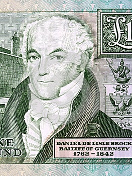 Daniel de Lisle Brock a portrait from Guernsey money