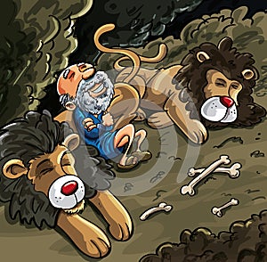 Daniel in the lions den cartoon
