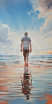 Daniel\'s Journey: A Captivating Beach Portrait With Chrome Reflections