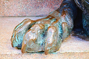 Daniele Manin bronze statue and lion, in Venice, Europe
