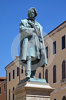Daniele Manin statue by Luigi Borro 1826 â€“ 1880 in Venice, Italy
