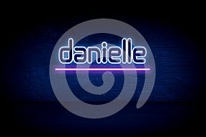 Danielle - blue neon announcement signboard photo