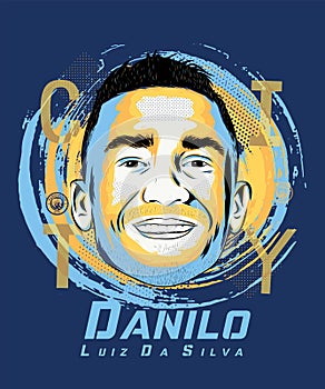 Digital art of Danilo - Brazilian footballer.