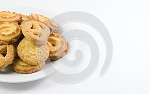 Danish cookies on dish isolated