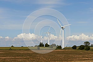 Danish countryside with windmills photo