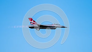 The Danish F-16 Fighting Falcon in high speed action in profile