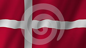 The Danish flag. Denmark Flag. Flag of Denmark footage video waving in wind.National 3d Denmark flag waving. 4K Animation