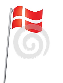 Danish flag on a flagstaff photo