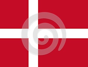 Danish flag, flat layout, vector illustration