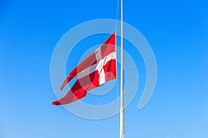 Danish flag at half-mast