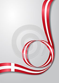 Danish flag wavy background. Vector illustration.