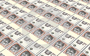 Danish krone bills stacks background. photo