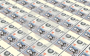 Danish krone bills stacks background. photo