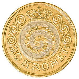20 danish krone coin photo