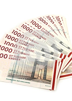 Danish krone - 1000 DKK banknotes photo