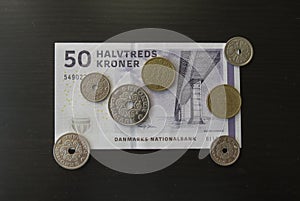 Danish Krone notes and coins, Denmark