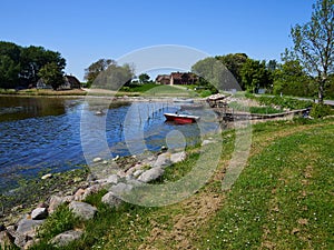 Danish landscape seascape of Gaborg Fjord in Gamborg Funen Denmark