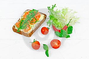 Danish open sandwich with fish