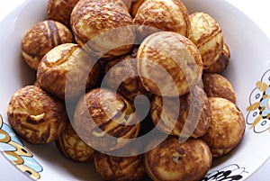 Danish pancakes. aebleskiver . ebleskiver