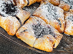 Danish pastry with blueberry jam filling