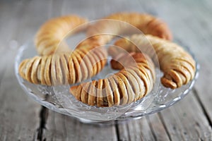 Danish pastry bread rolls filled with apple, dessert